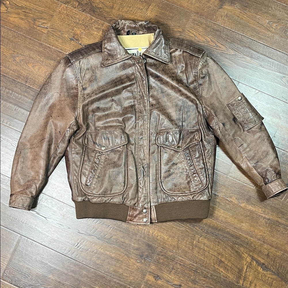 Vintage 80s Avanti Airborne Aviator Bomber Jacket